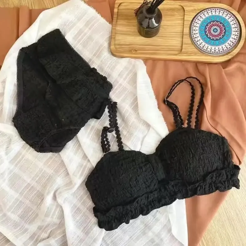 Pure Desire Lingerie Small Breasts Cute Lingerie Push-up Bra Set Students Comfortable No Underwire Anti-sag Not Empty Cup