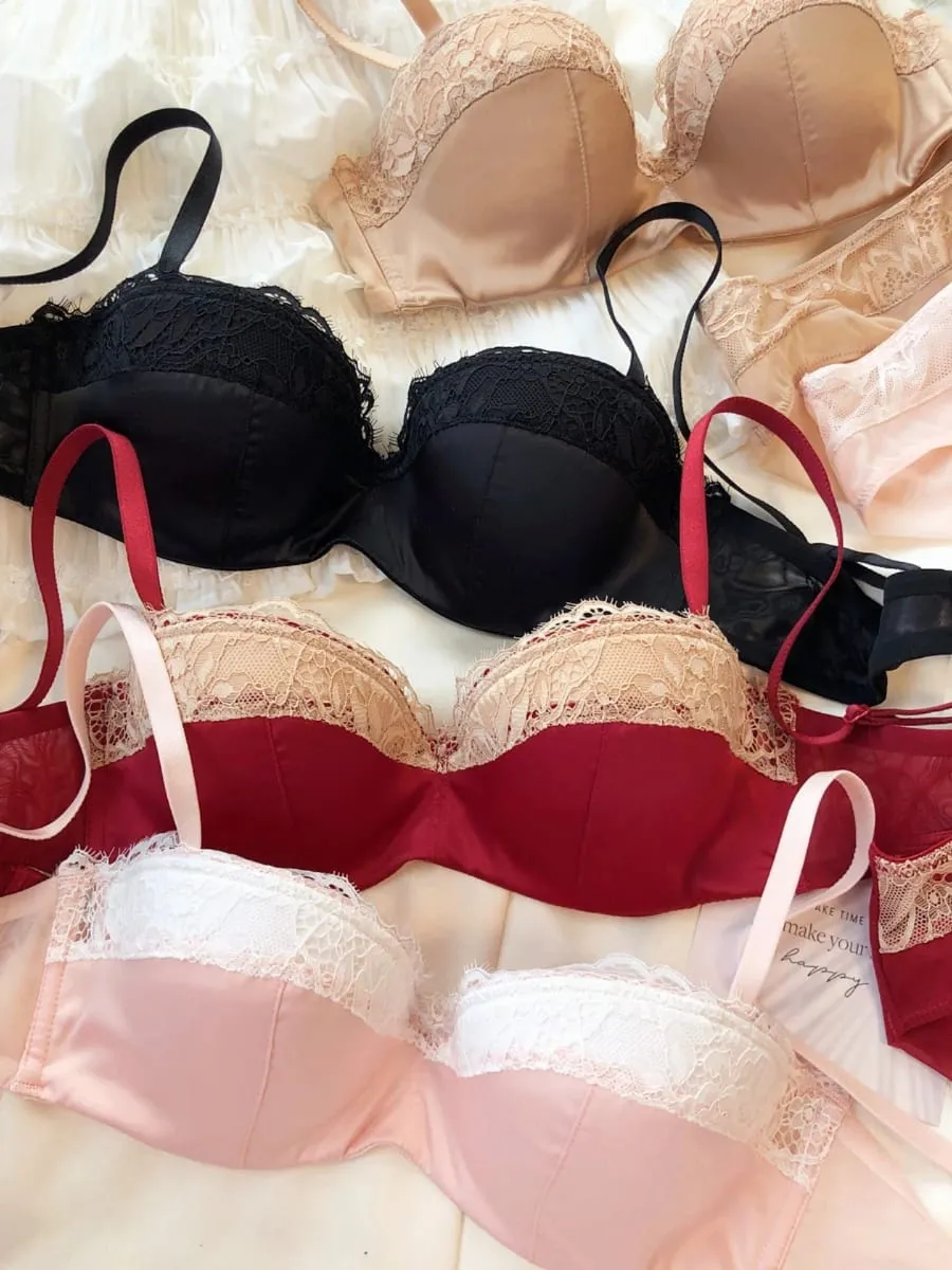 Luxury Lingerie Set for Women Lace Sexy 1/2 Thin Cup Push Up Bra Summer Seamless Comfort Intimates Underwear and Panties Sets — image 2