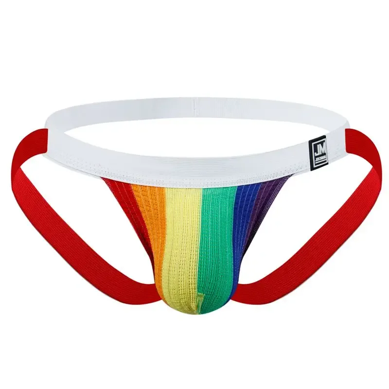 Jockmail Sexy Men Underwear Briefs Jockstrap Bare Buttocks Panties Gay Male Panties Shorts Bulging Bag Soft Underpants Cueca