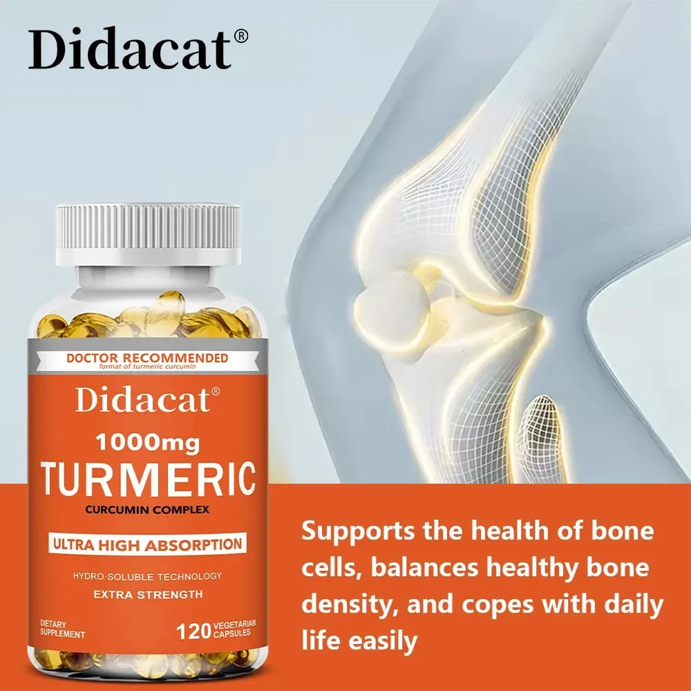Turmeric Curcumin - 1000 Mg Supports Joint Health Antioxidant Supports Immune Heart Digestive Health - 120 Capsules — image 3