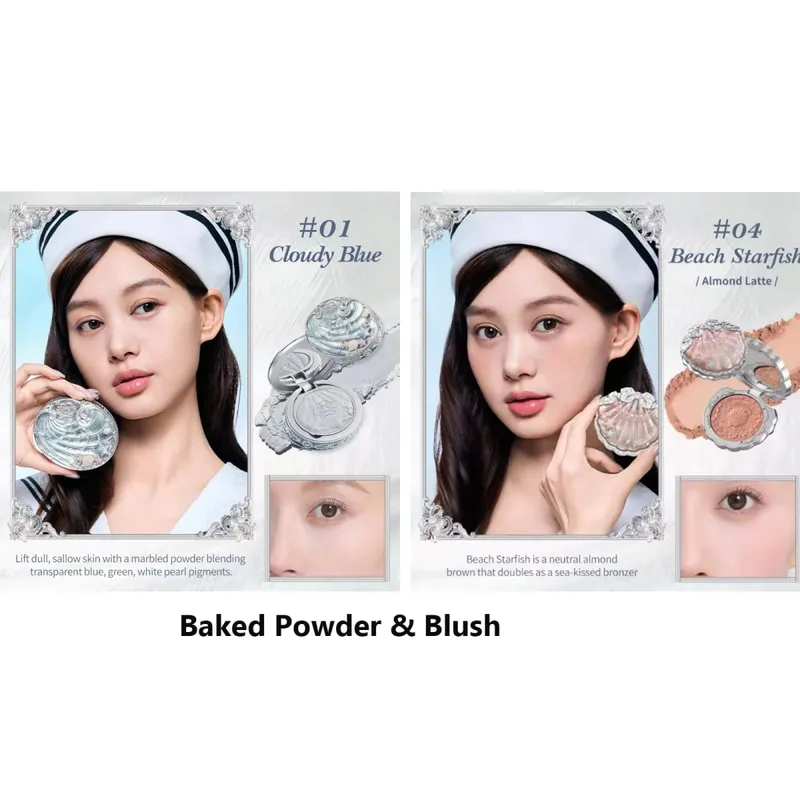 Flowerknows Shell's Jewel Maquiagem Gift Set Eye Blush Lip Glaze Setting Powder Correcting Primer para mulheres Kit completo — image 11