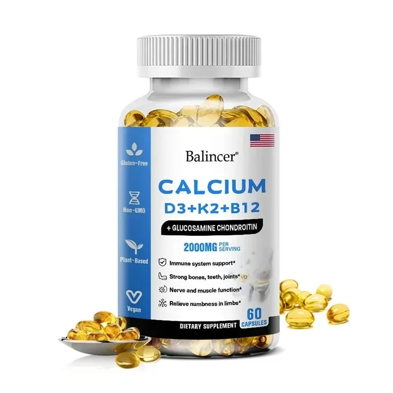 Calcium Supplement with Vitamins D3+K2+B12 Supports Nerve and Muscle Function Heart Health and Immunity — image 9