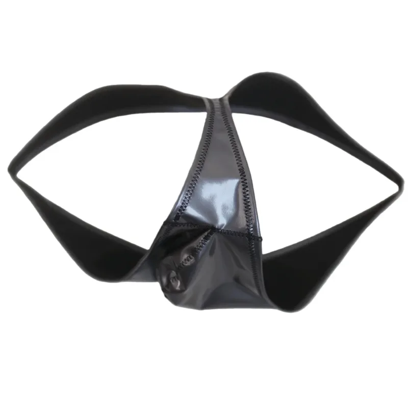 Sexy Männer Plus Größe Latex PVC Shiny Hot Short Convex U Pouch G-string Mode Unterwäsche Strumpfhosen Wäsche PU Bühne briefs