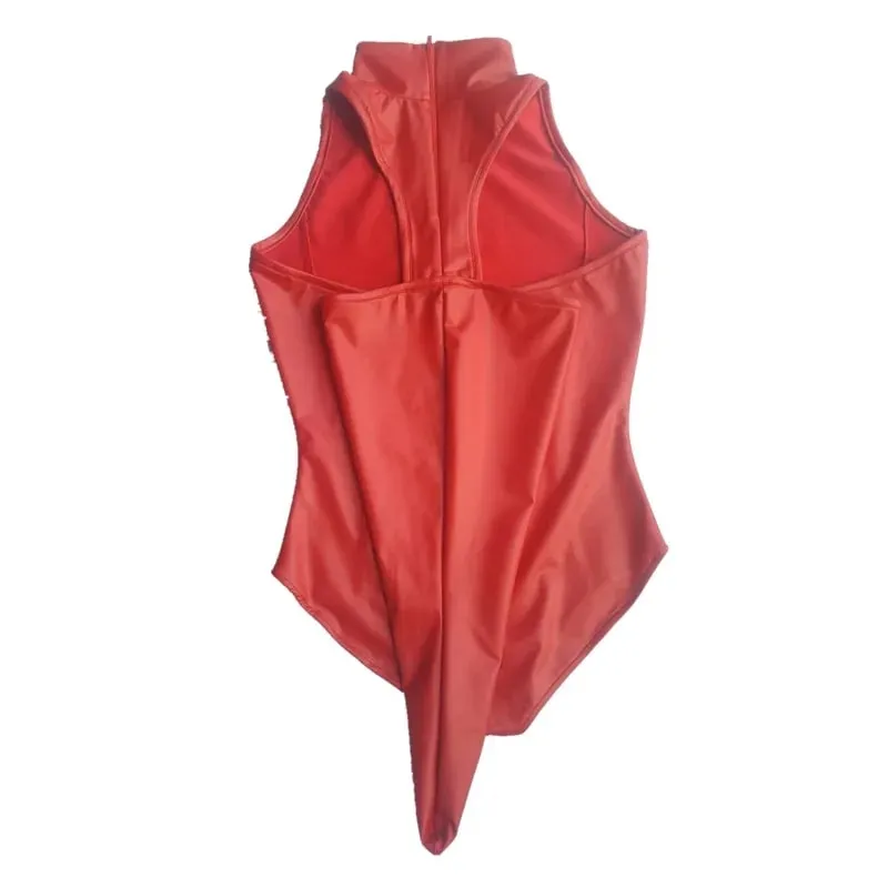 Faux Latex Catsuit Elastic PU Leather Self Bondage Bodysuit Tights Hot Sexy Body Tops Shirt Anime Cosplay Costume Bodystocking — image 8