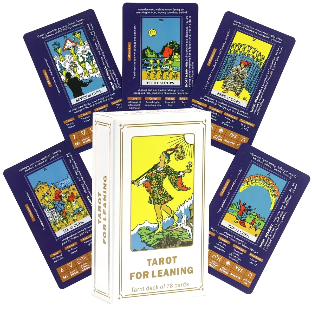 Tarot for Learning - Tarot Cards with Meanings on Them - Beginner Tarot Deck 10.3*6cm 78 Pcs Cards — image 6