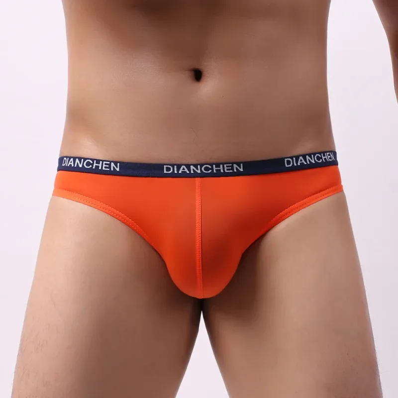 1pc Sexy Men's Elastic Ice Silk Bikini Briefs Shorts Breathable Jockstrap Pouch Underwear Low Waist Man Panties