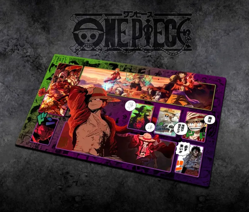 60*35cm Anime One Piece OPCG GAME Card PlayMat Comic Series New Four Emperors Teach Shankusu Buggy Luffy Chopper Collection Toys