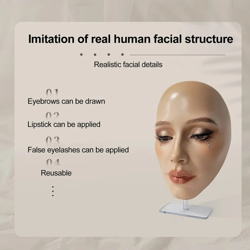 Full Face Makeup Mannequin Silicone Practicing Board Perfect Aid To Practice Makeup For Beginner Perfect Aid To Practice Makeup