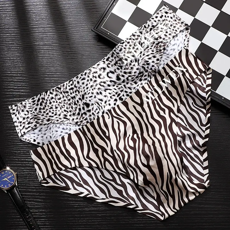 Choice Ropa interior hombre 3D convex pouch calzoncillos hombres leopard print sissy gay man underwear ice silk sexy tоy mens — image 14