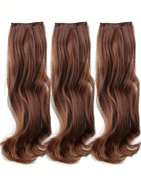 3pcs/set Clip in Hair Extensions Synthetic Hairpieces 20inch Thick Long Straight Clip in on Hair Extensions for Women Girls