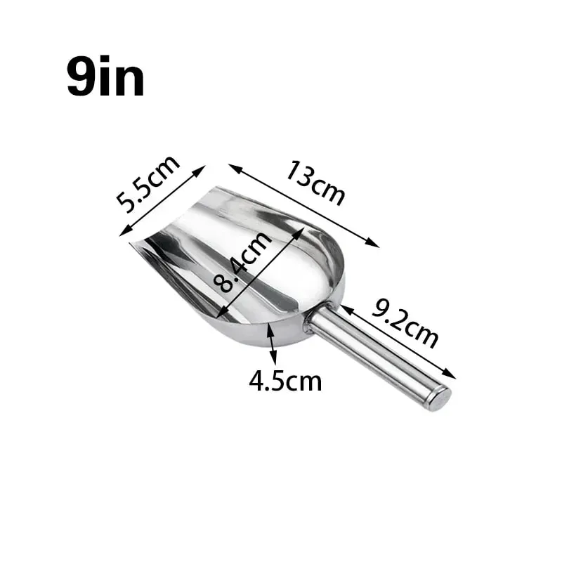 Stainless-Steel Ice Cube Scoop Bar Buffet Party Kitchen Spice Candy Flour Nut Scoop Spoon Dry Goods Shovel Kitchen Accessories — image 11