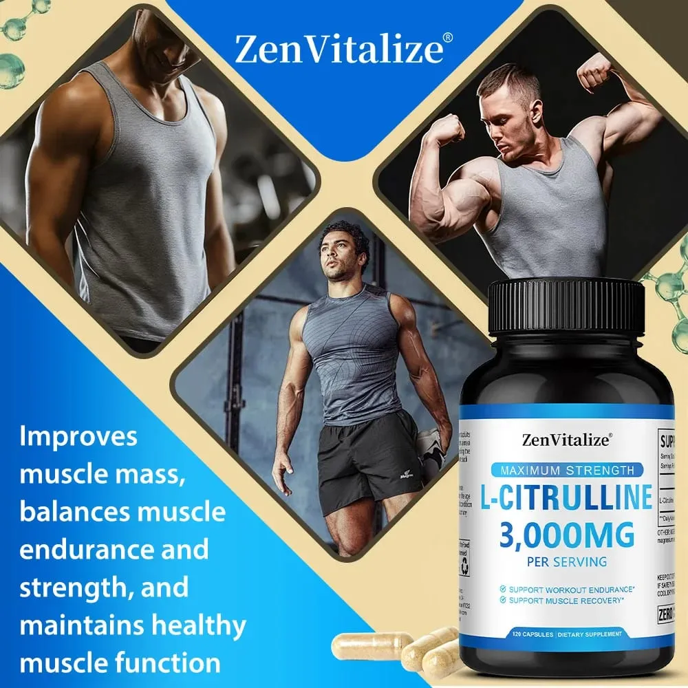 L Citrullin 3000 mg Ergänzungskapseln für Männer und Frauen – Muskelregeneration und Trainingsausdauer – vegan, gentechnikfrei — image 5