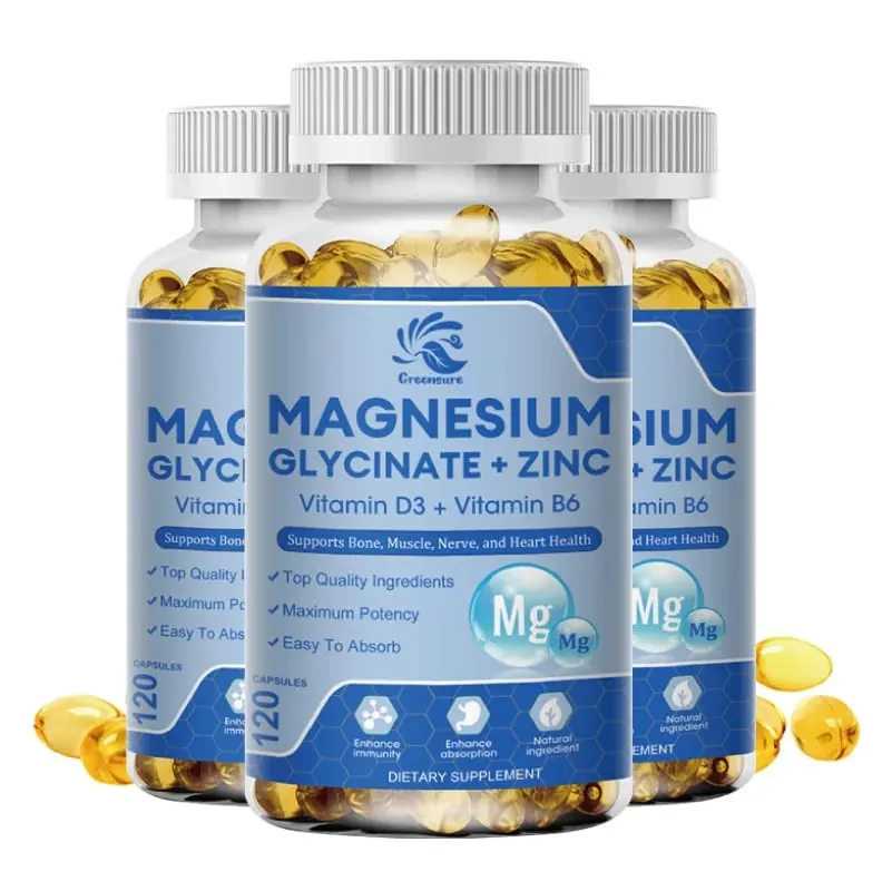 Integratore minerale di magnesio glicinato e zinco da 500 mg per supportare il massimo assorbimento delle articolazioni muscolari e della salute — image 8