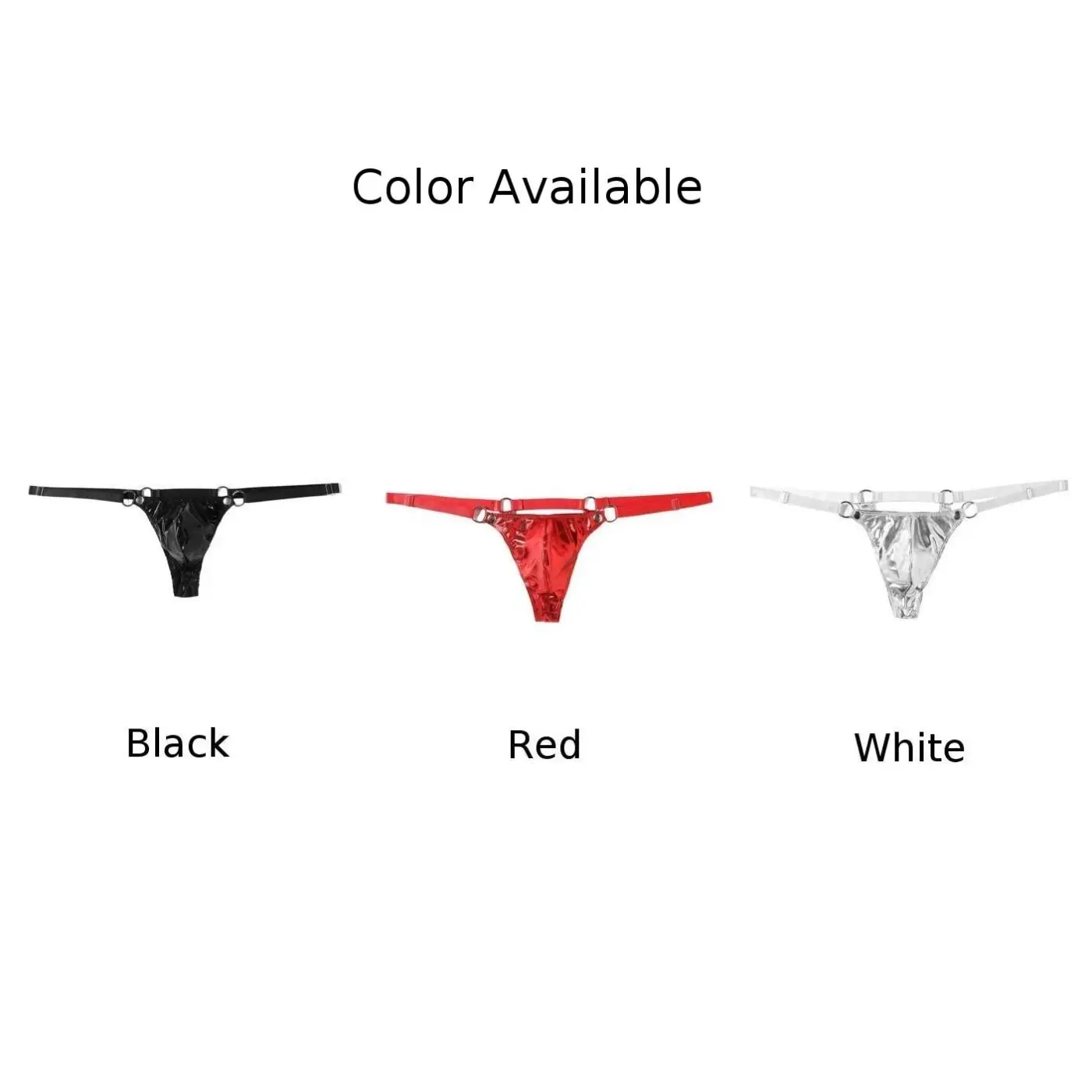 1 PC ผู้ชายสิทธิบัตรหนัง G-String เซ็กซี่ทอง V-Back LOW แหวน RISE T-Back Bulge POUCH ชุดชั้นในชุดชั้นในเกย์ Hot Clubwear