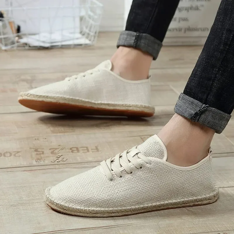 Men Shoes Summer Espadrilles Men Canvas Sneakers New Breathable Fisherman Footwear Mens Slip on Loafers Large Size 47 Sneakers — image 6