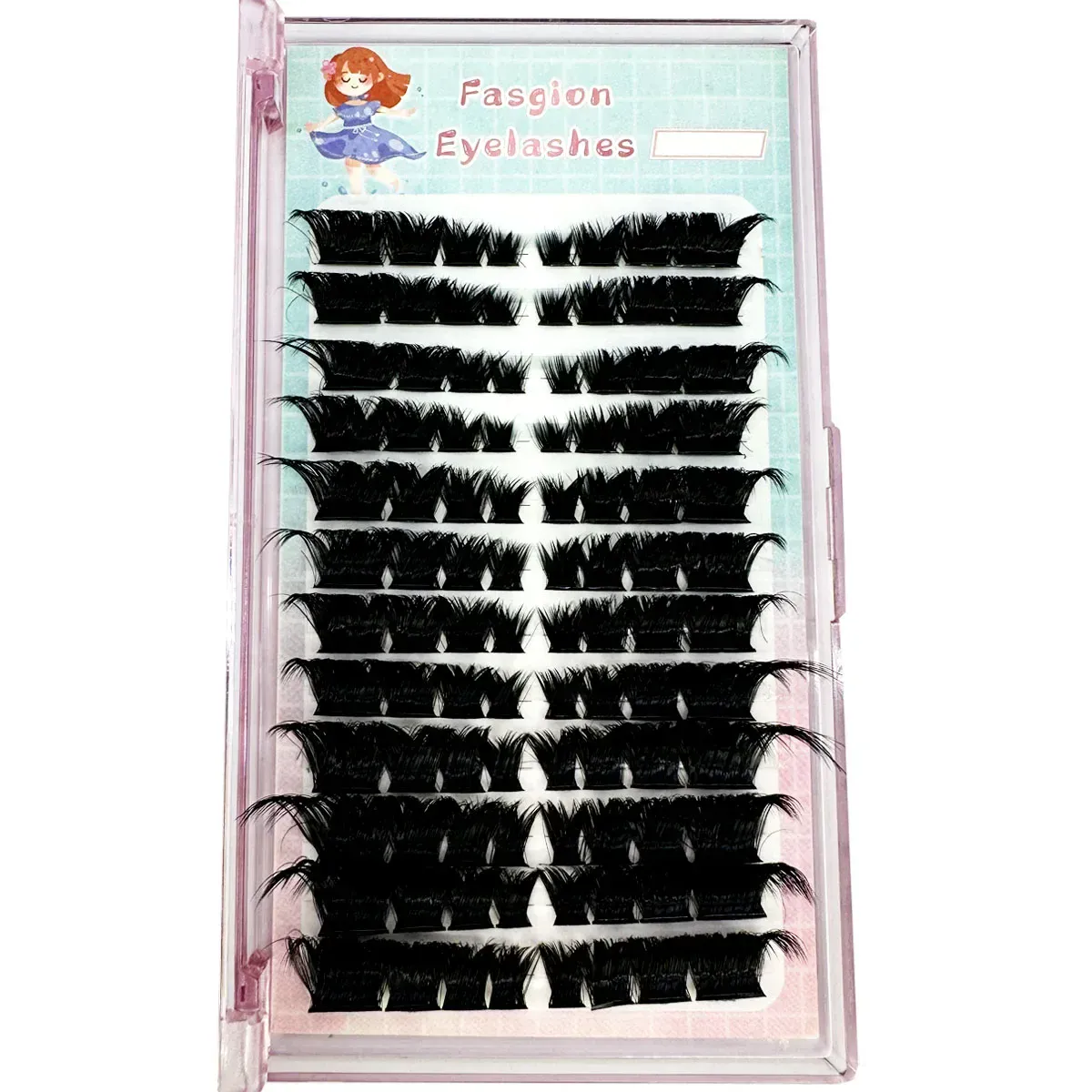 New Thick Fluffy Single Mix 3D Segmented Natural Minkr Eyelash Extension Fox Eye Effect LashesClusteIndividual False eyelashes — image 2