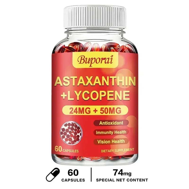Astaxanthin + Lycopene Capsules - Antioxidant Supports Heart Vision and Prostate Health Improves Immunity — image 9