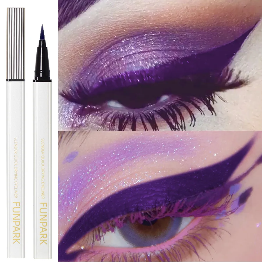 1PC New Purple Fine Liquid Eyeliner Long Lasting Eye Pen Waterproof Quick-drying Korean Makeup Products Beauty Matte Eye Pen — image 2