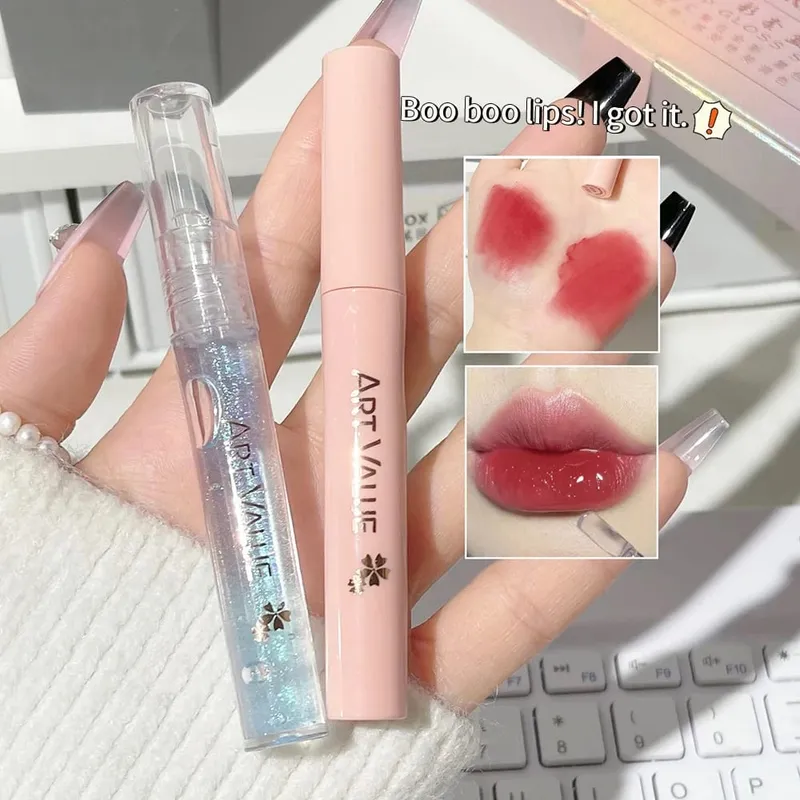 ART VALUE Lips Makeup Sets Include 5 Matte Liquid Lipstick And 1 Lip Balm Oil Nourishing Glitter Lipgloss With Necklace Gift — image 4