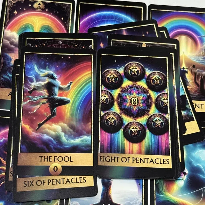 The Rainbow Tarot Cards A 78 Colorful Oracle Deck English Visions Divination Edition Borad Playing Games — image 2