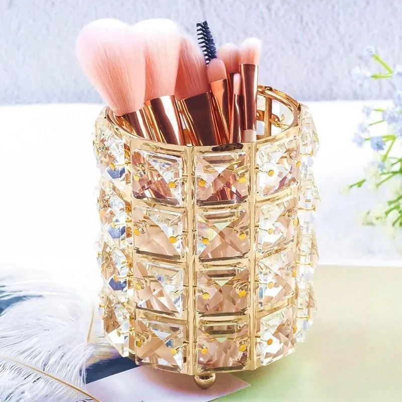 Neue Kristall Lagerung Tasse Make-Up Pinsel Augenbrauen Bleistift Lagerung Flasche Schmuck Lagerung Container Europäischen Kosmetik Lagerung Box