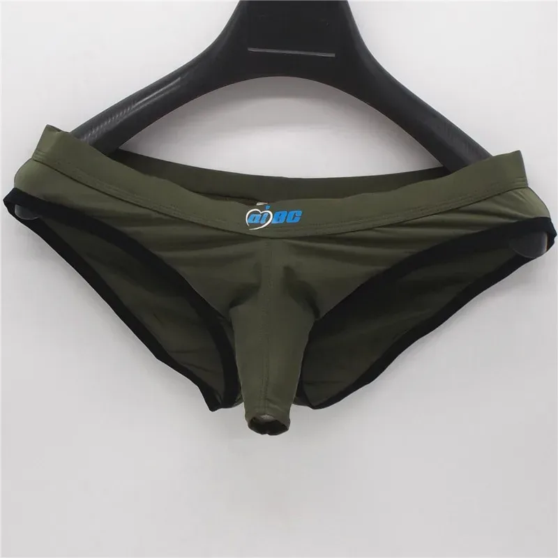 Men's Erotic Briefs Elephant Nose Open Sheath Bikini Gay Sexy Thin Ice Silk Penis Bulge Separate Elastic Quick Dry Sports Tangas — image 6