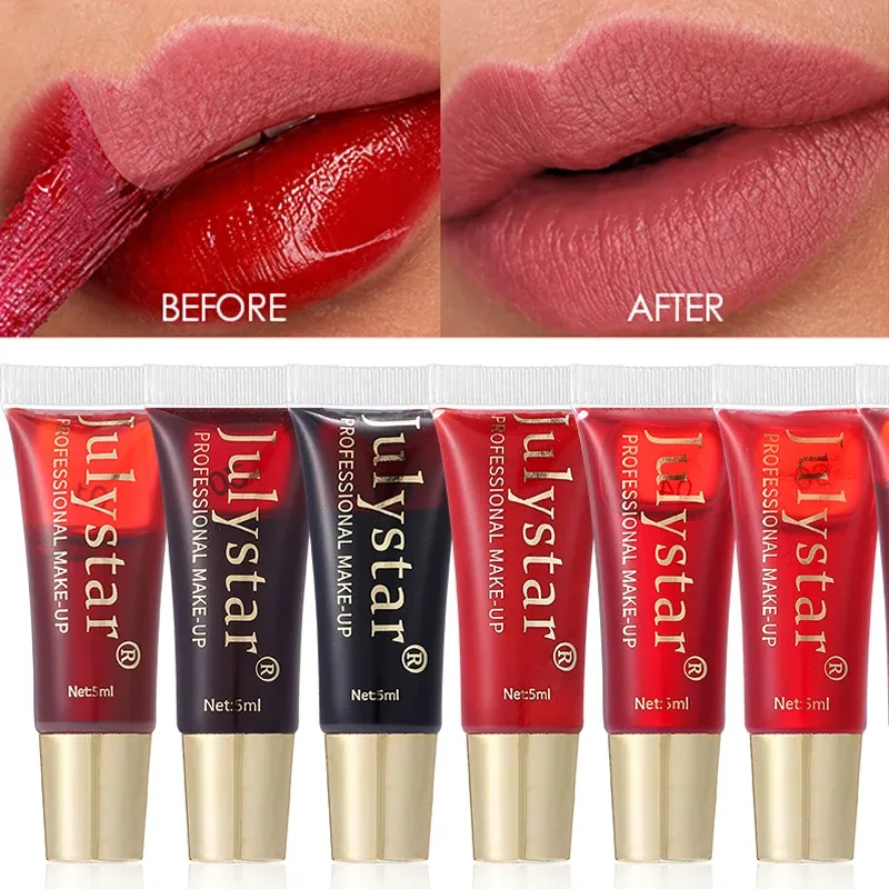6-color Peel Off Lip Gloss Waterproof Long-lasting Black Red Tear-off Lipstick Liquid Non-stick Cup Moisturizer Lip Stain Makeup — image 3