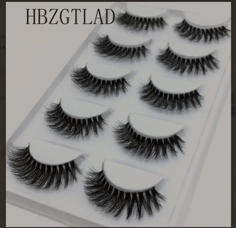 5Pairs 3D Handmade Fake Eyelashes Natural Long Thick Daily Makeup Thick Cross Eyelashes Eye Lashes — image 17