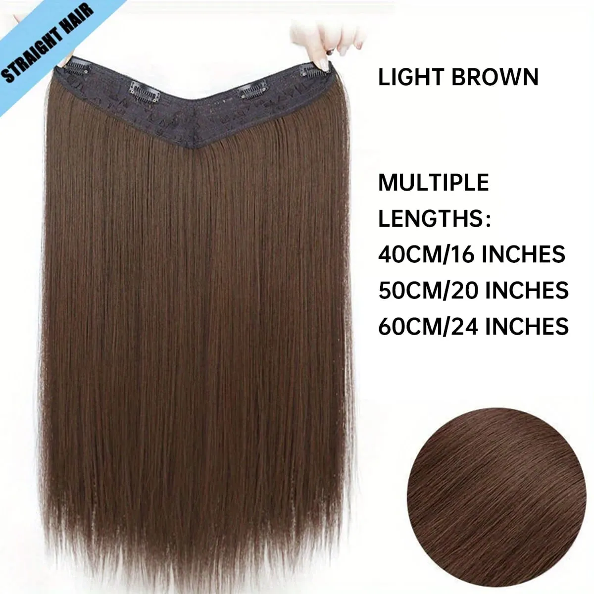 Synthetic Long Straight Hair Extensions with Clip In One Piece Perfect for Women's Hair Accessories Hair Clips Hair Accessories — image 12