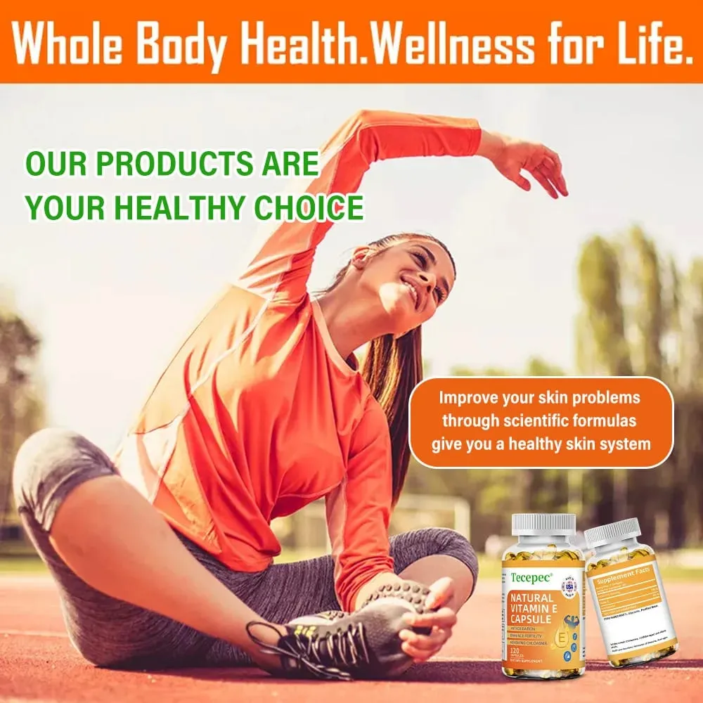 Vitamin E Capsules Helps Blood Birculation and Antioxidant & Brightens Skin Tone Daily Vitamin Supplement Beauty Health — image 5