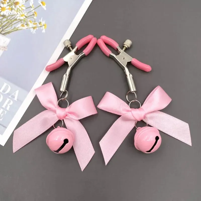 Metal Nipple Clamps clips ring bell BDSM breast Bondage restraint Sex Toy For Women Couple play Game — image 14