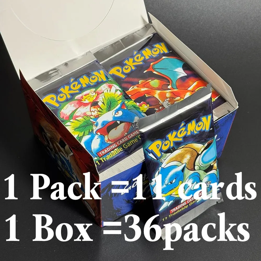1. udgave basesæt 1999 Booster Pack TCG basesæt Ubegrænset spilkort Pokemon Charizard Blastoise Venusaur PTCG samleobjekt
