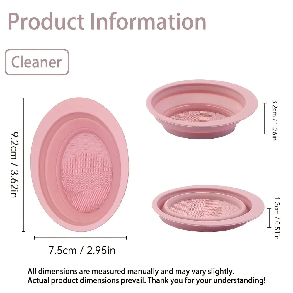 Có Thể Gập Lại Silicone Cọ Trang Điểm Bụi Bát Họa Tiết Chà Cho Bàn Chải Nhồi Bọt Biển Du Lịch Rửa Dụng Cụ Nhỏ Gọn — image 4
