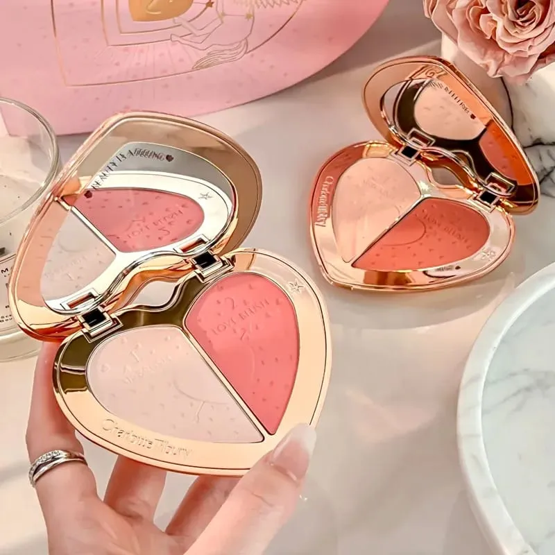 Charlotte Heart Two-tone Blush Lasting Beauty Makeup Natural Flawless Bright Powder Makeup And Eyeshadow Palette Tilbury Makeup — image 2