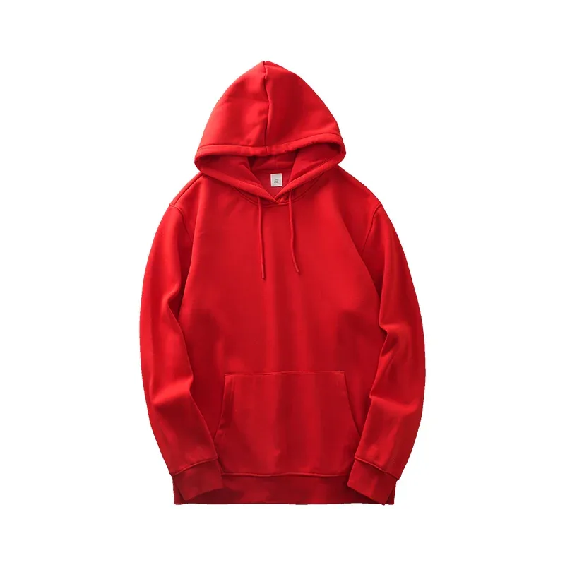 Casual Hooded Shirt for Men Winter Ticken Solid Color Loose Basics Fleece Hoodies Long-Sleeve Sweatshirt Men's Clothing — image 11