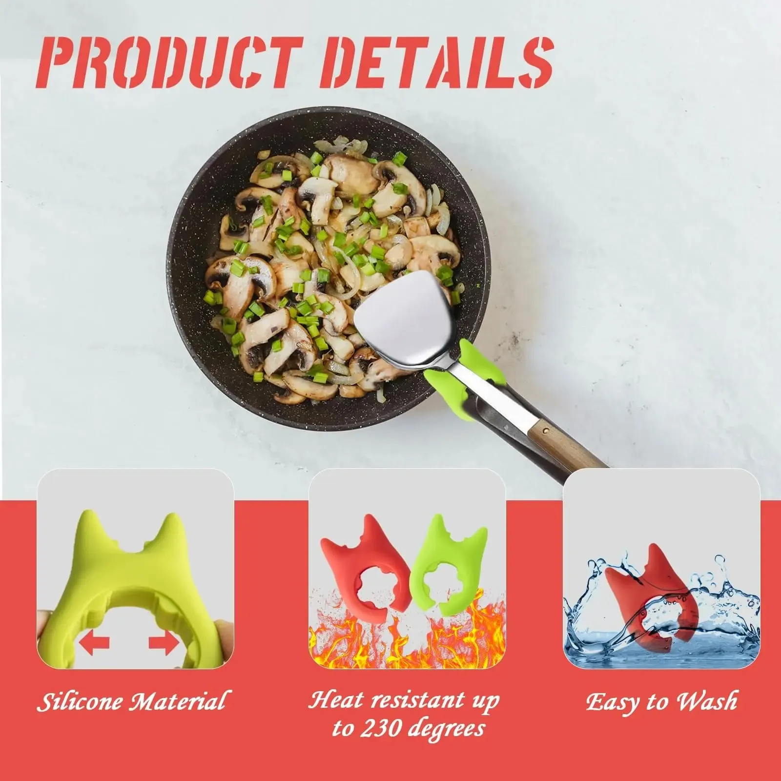1PC Silicone Spatula Holder Portable Antioverflow Pot Lid Clip Anti-scalding Spoon Holder Kitchen Universal Spatula Bracket Clip — image 5