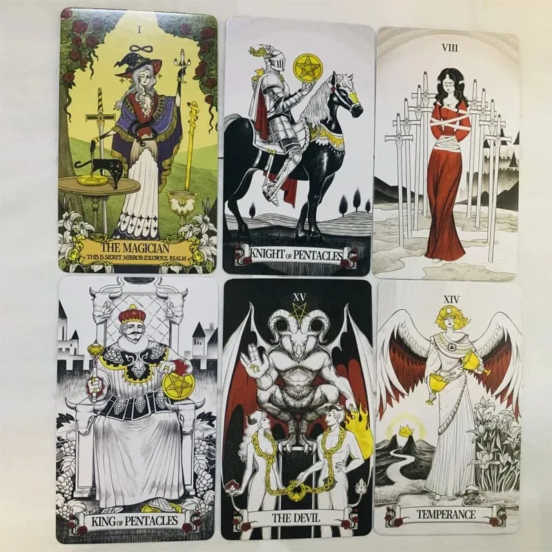 Secret Mirror Tarot cards 80 deck 10x6.3cm Divination Deck English Vision Edition Tarot Board Playing Game For Party — image 6