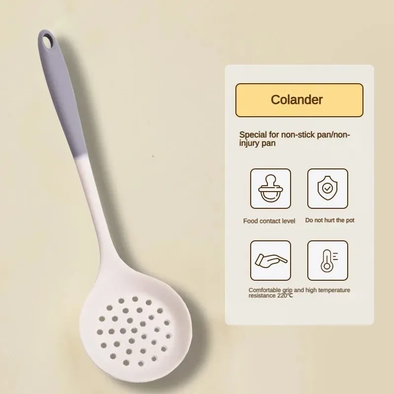 1/2/3/4set Grey white silicone spatula soup spoon set non-stick pan cooking tools kitchen cooking kit