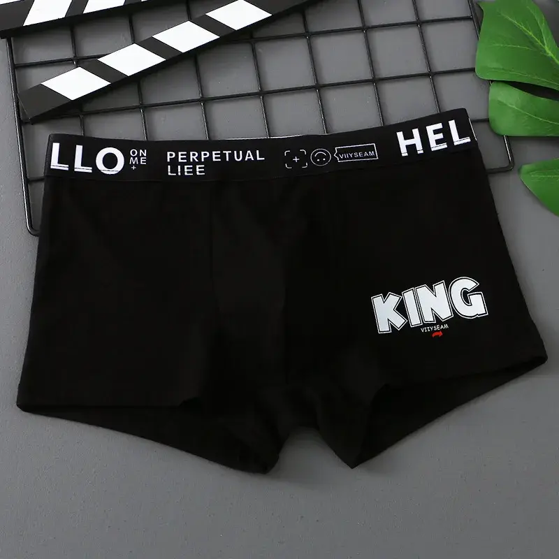 [Bloom the love] Značka KING Bavlna Prodyšný Boxer Muži Spodní prádlo Boxershort Pánské Boxerky Muž Cuecas Masculina Velikost M-3XL XS601