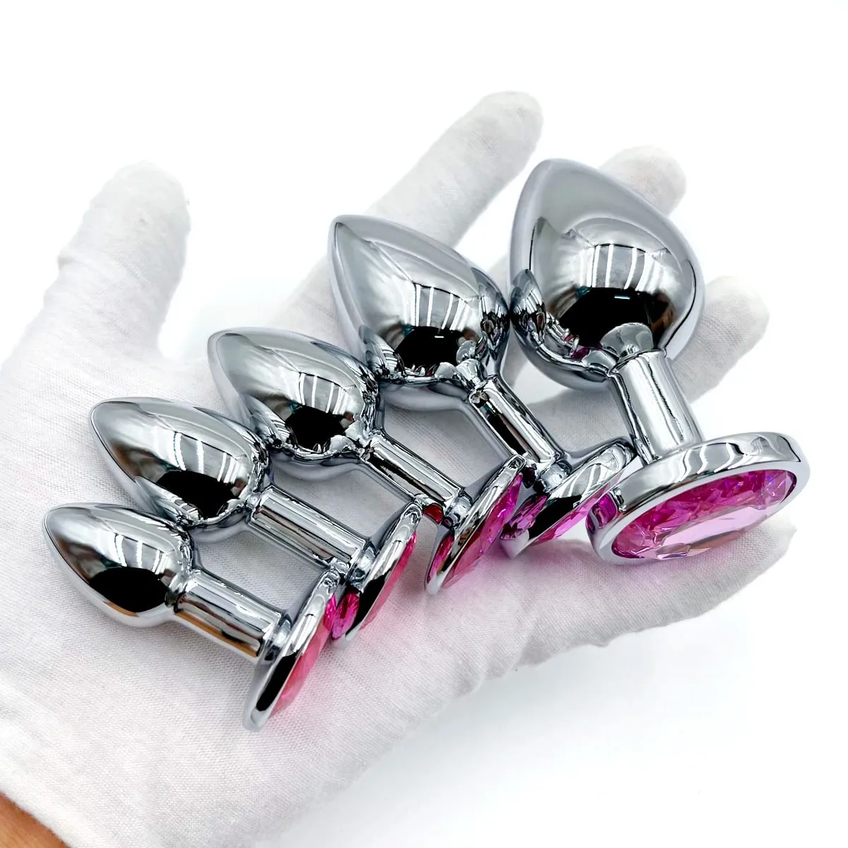 Metal Anal Plug With Gem Base Beginner To Expert 5 Size Butt Plug G-Point Massage Dildos Female/Male Couples Adult Sex Toys — image 2