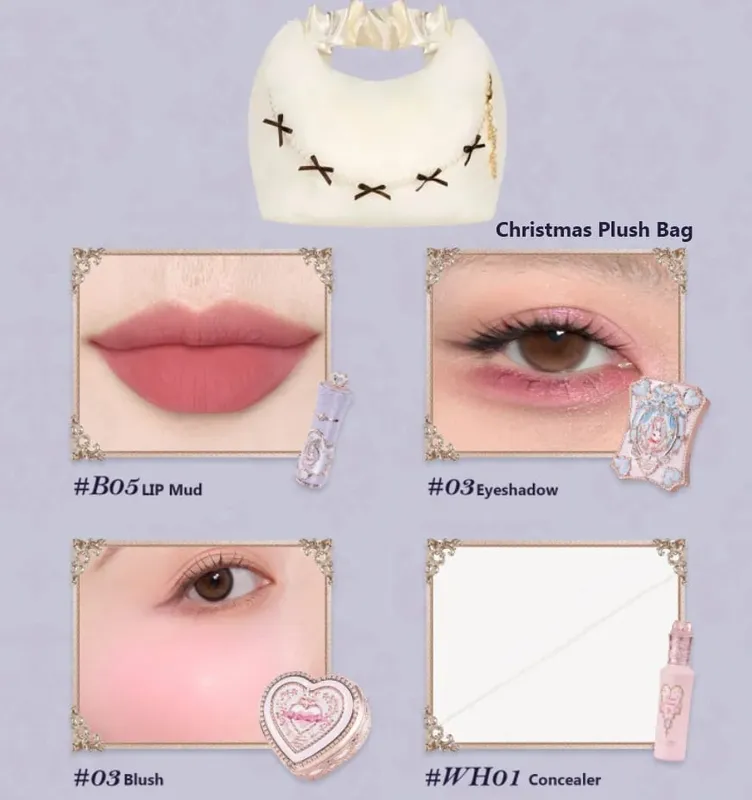 Flower Knows Strawberry Cupid Set trucco professionale per donna Kit completo Confezione regalo Ombretto Crema labbra Blush Set in polvere compatta — image 19