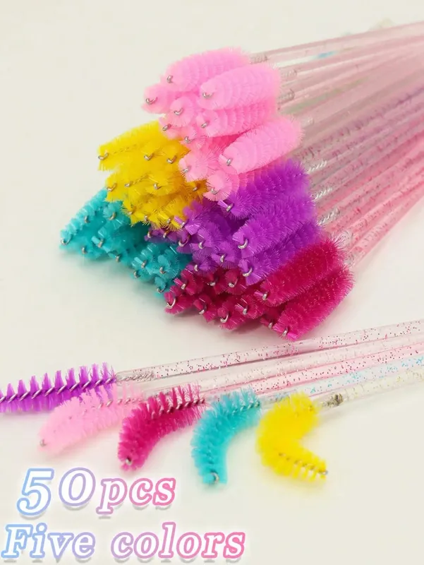 50Pcs Crystal Eyelashes Brush Comb Disposable Eye Lashes Extension Mascara Wands Makeup Professional Makeup Beauty Tool — image 14