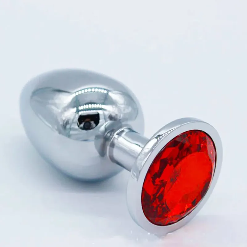 Petite Crystal Stainless Steel Silver Butt Plug Waterproof Round flared base hot Sex Products couples lover