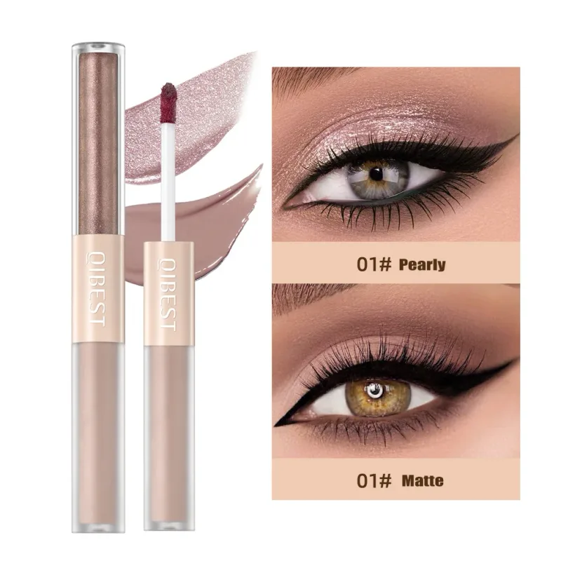 2 In 1 Stick Pearly Matte Eyeshadow Cream Smooth Nude Eye Makeup Liquid Contour Shadow Stick Waterproof Shimmer High Light Pen