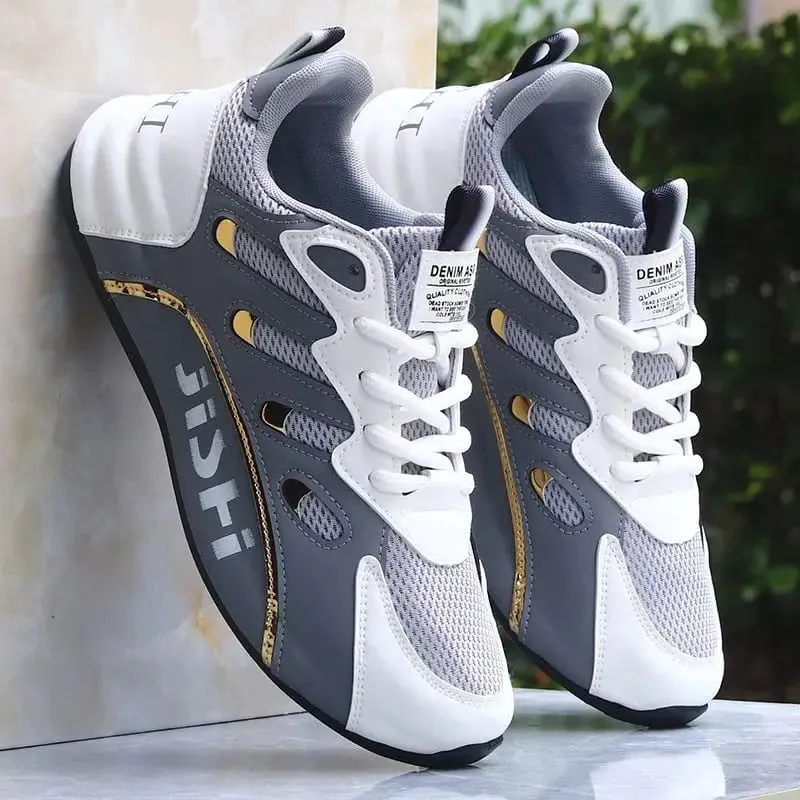 Chaussures d'été respirantes légères Anti-odeur pour hommes, baskets de course à lacets vulcanisées, polyvalentes 39-47 Zapatillas — image 8