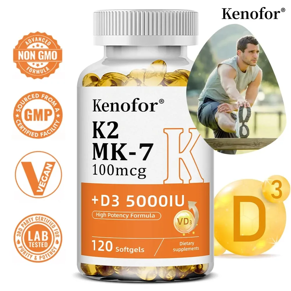 Vitamin D3 5000IU + K2 MK-7 100mcg | Bone Heart & Immune Support — image 1