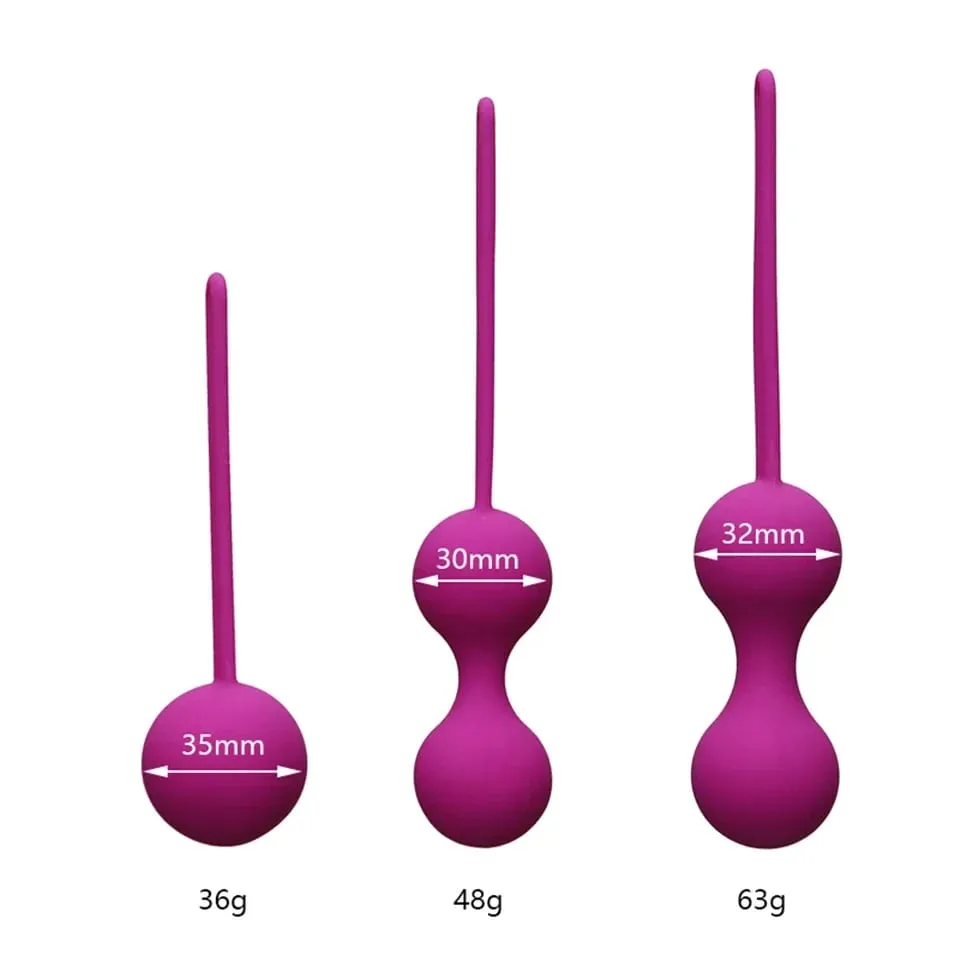 3PCS Set Silicone Smart Ball Vibrator Kegel Ball Ben Wa Ball Vagina Tighten Exercise Machine Sex Toy for Women Vaginal Geisha