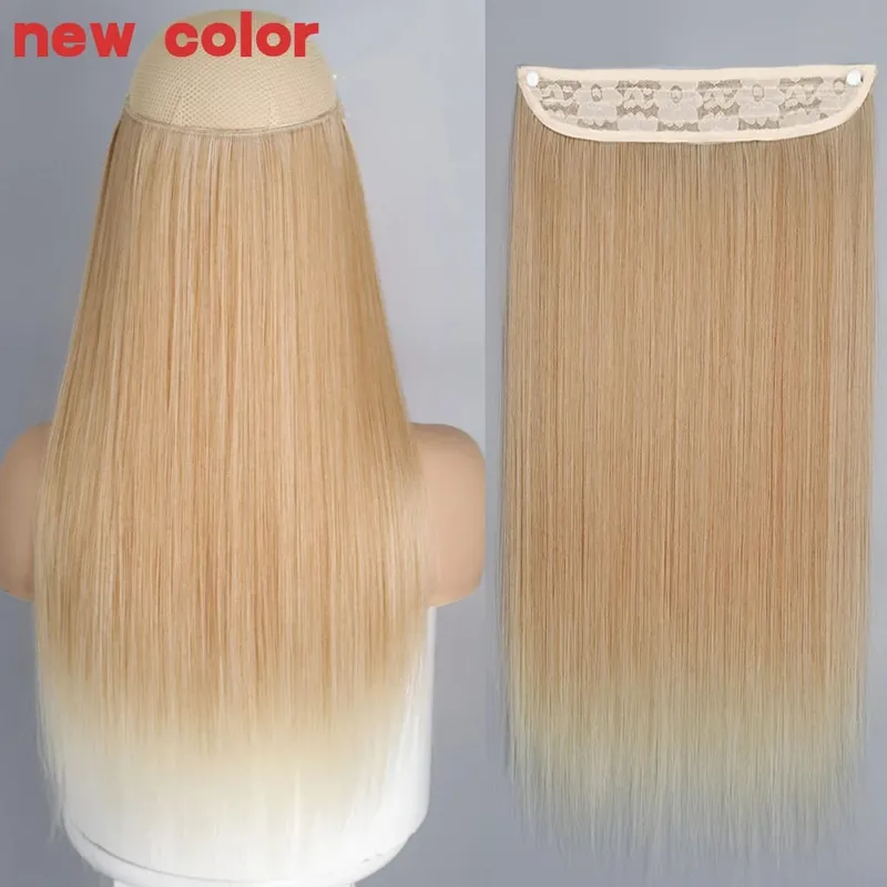 Synthetic No Clip Wave Hair Extensions Hidden Secret False Hairpiece One Piece Fish Line Fake Hair Piece — image 35