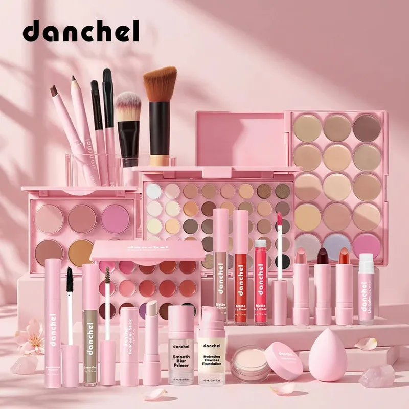 All In One Makeup Set for Full Face Base Concealer Contour Highlight Blush Palette Eyebrow Pencil Eye Shadow Lip Makeup Kit — image 1