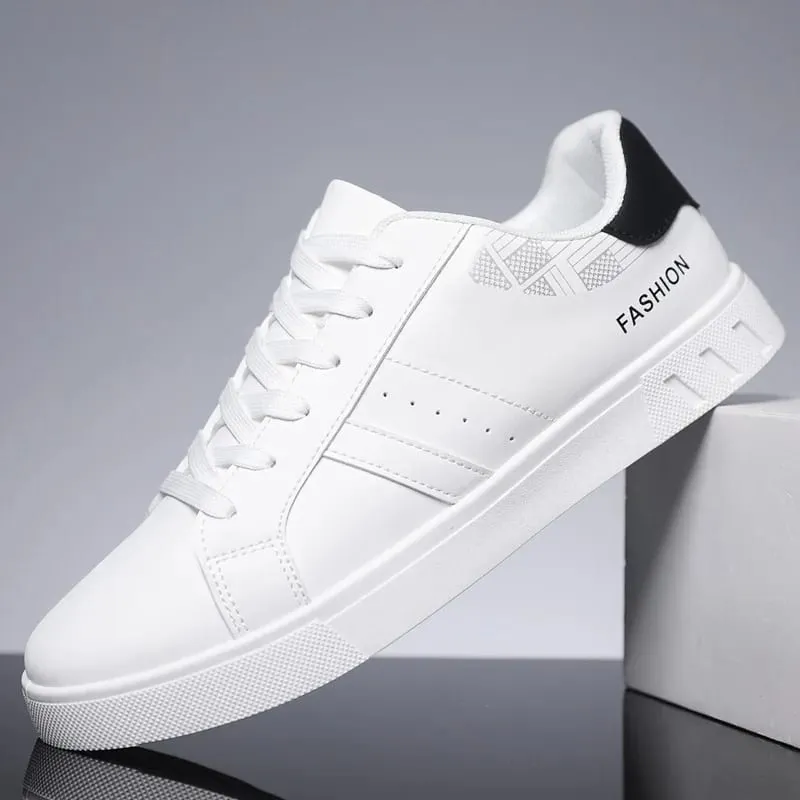 White Vulcanized Sneakers for Men Flats Comfortable Shoes Lace Up Fashion Plus Size 39-48 Autumn Spring